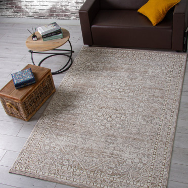 Ковер 04293A - BEIGE FDY / CREAM HB - Прямоугольник - коллекция NOVA