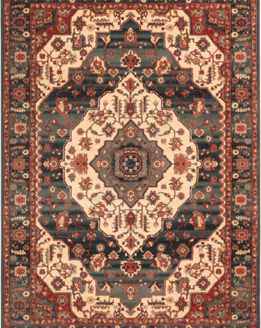 Ковер бельгийский 4377400 KASHQAI Shapur (Шерсть, зеленый, терракотовый)