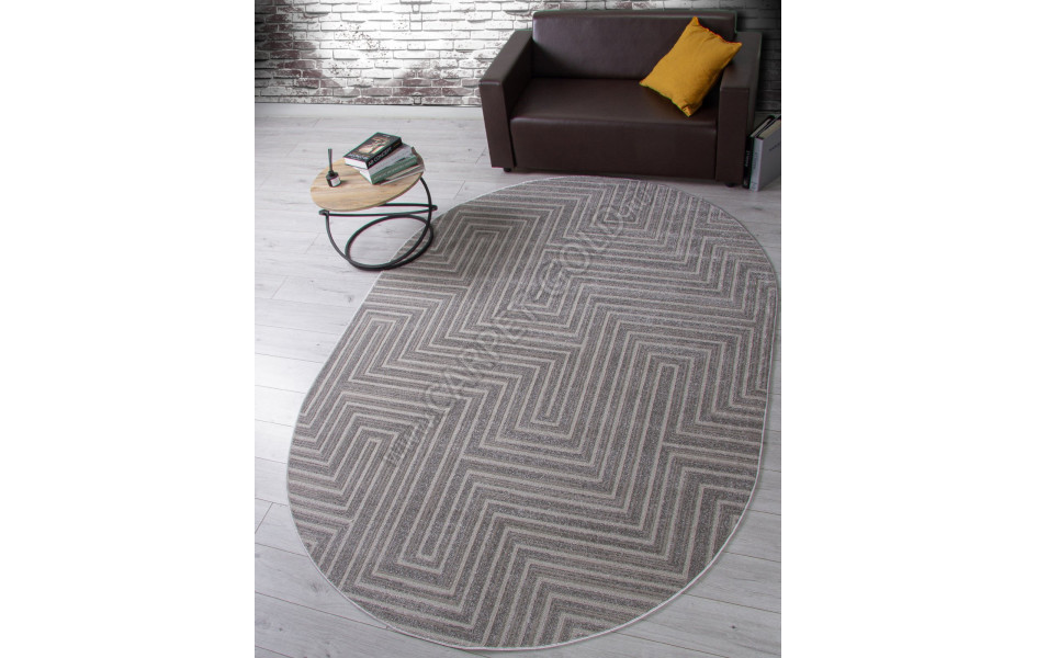 Ковер F412 - LIGHT GRAY - Овал - коллекция DIOS